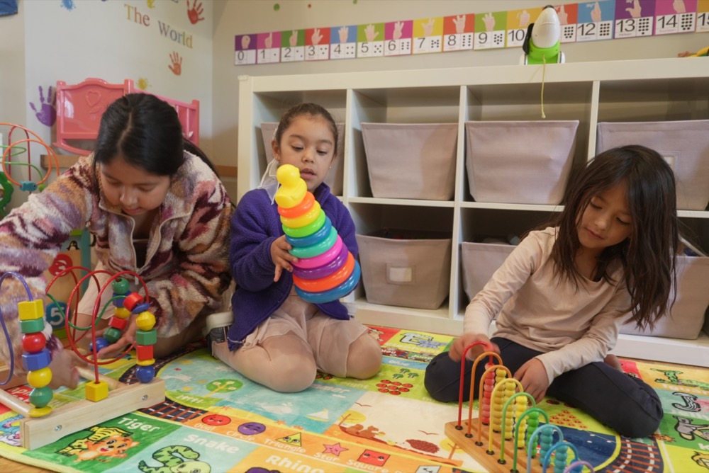 Kids playing on the floor