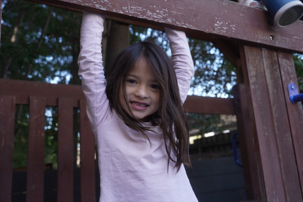Monkey bars in the play yard
